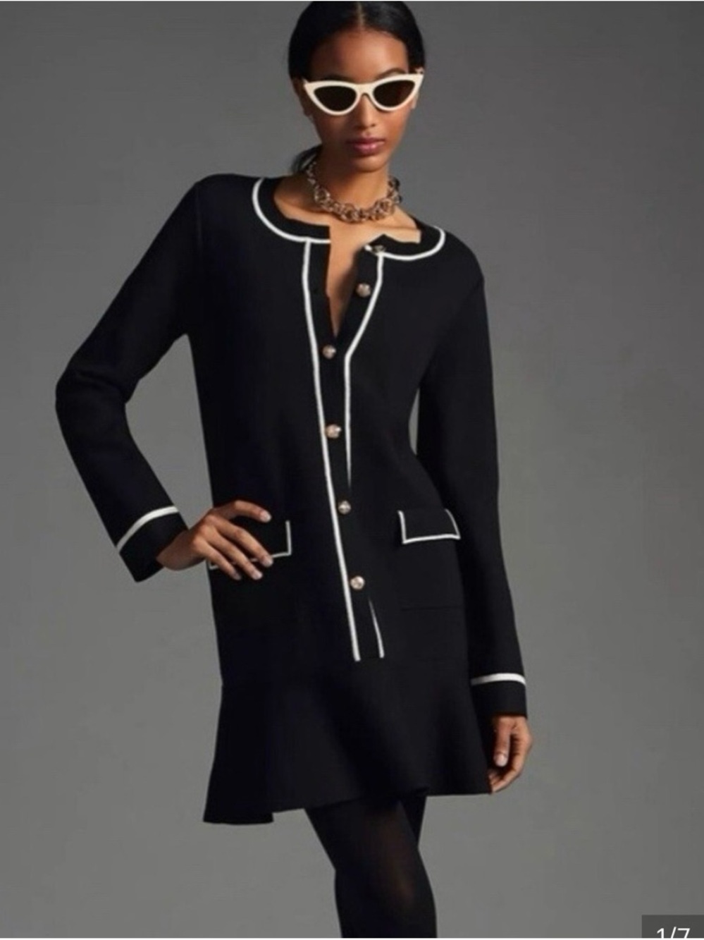ANTHROPOLOGIE RARE BRAND NEW Endless Rose mini sweater dress in classic black